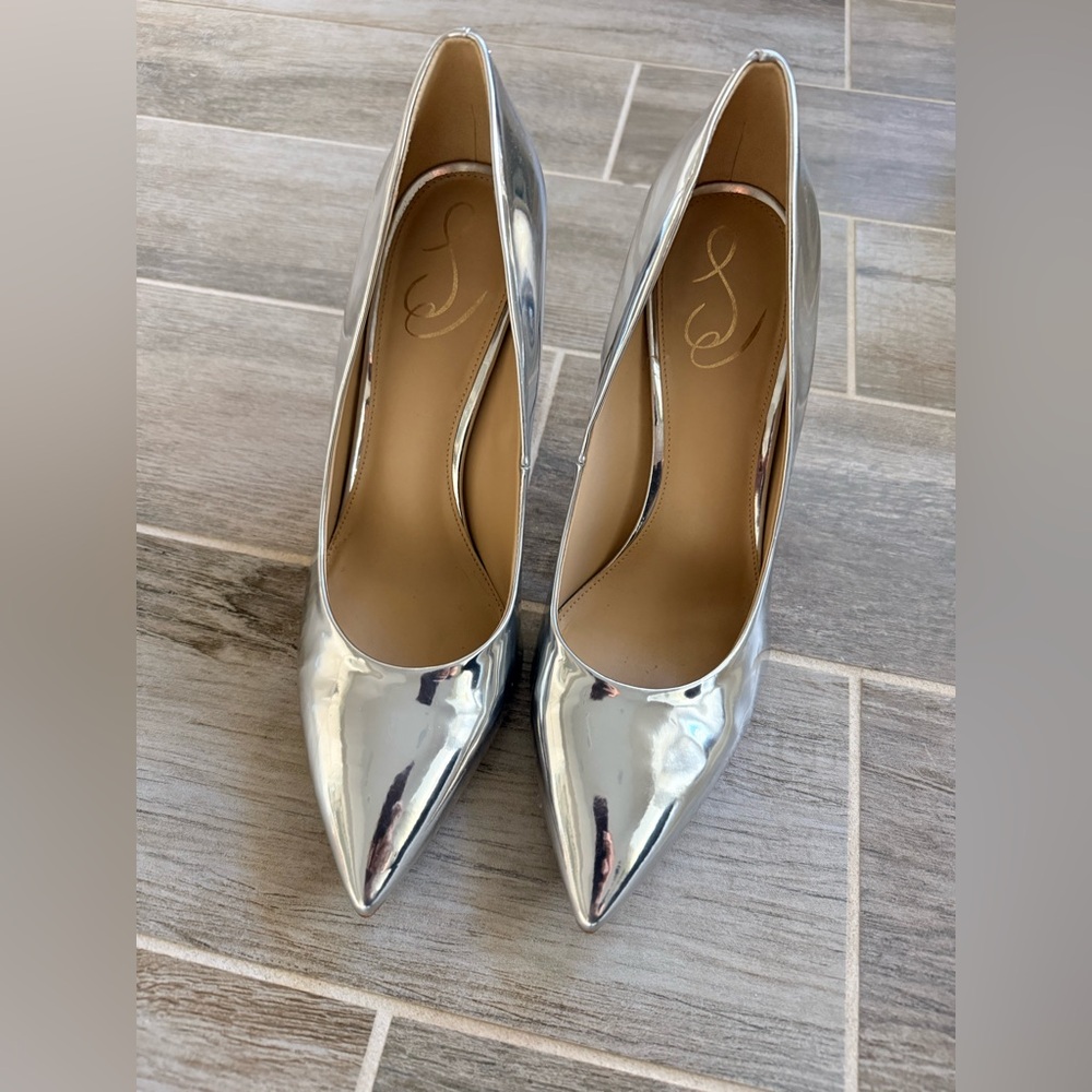 Sam Edelman Hazel Metallic Silver Heels